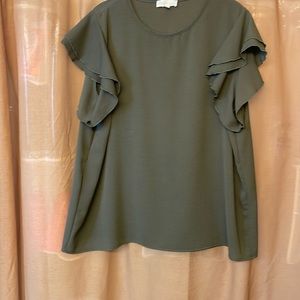 Olive green, short sleeve blouse
